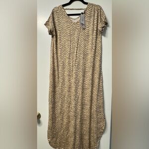Lularoe Macy - Stylish Tan Zebra Print Maxi Dress